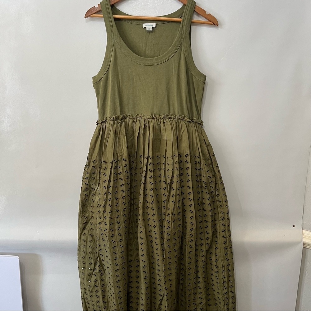 Sundance Idylla 100% Cotton Green Maxi Dress